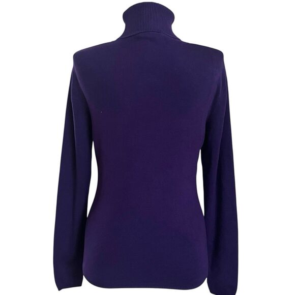 Louben Silk Turtleneck Sweater S Purple Basic Layering Preppy Quiet Luxury Soft - Picture 2 of 8